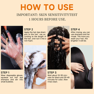 MOKERU Champú de Coloración Permanente Rápida para el Cabello, Tinte 4 en 1 <span class=keywords><strong>Sin</strong></span> Amoníaco con Jengibre, Marrón, Cobertura Rápida de Canas, 500ml - Product Image 3