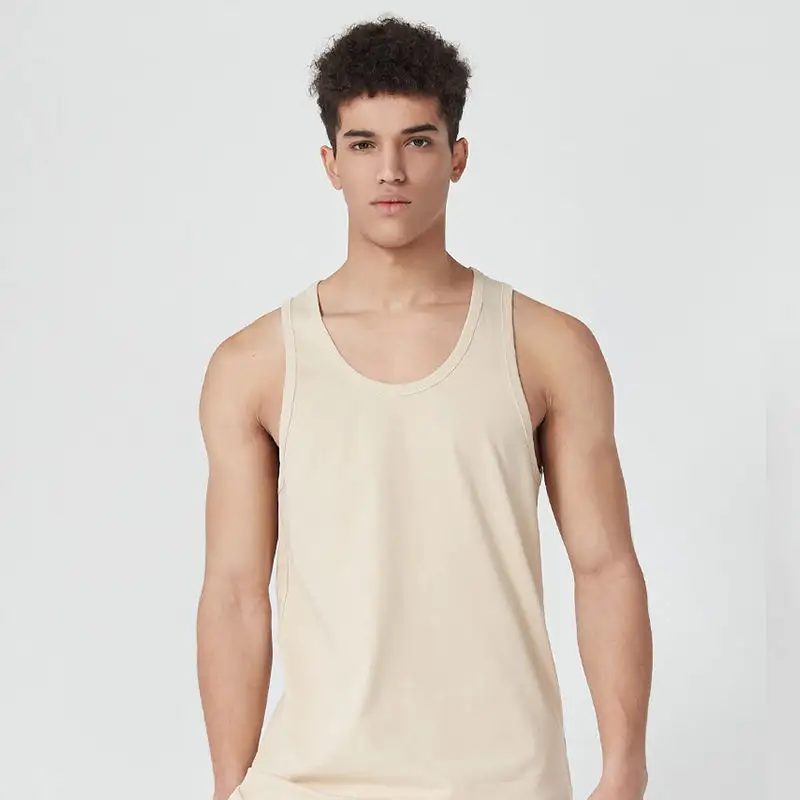 Palestra da uomo sport 100% poliestere esercizio da uomo orlo dritto Slim Marl Sleave Less Tanktops canotte Muscle Tee Sando per uomo