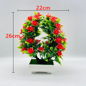 Plantes artificielles en pot, fleurs de lotus en forme de cœur, plastique, haute simulation, décorations pour la Saint-Valentin - Product Image 2