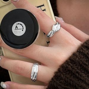 Silver Ruitai Twisted <b>Ring</b> S925 Silver Geometric Design For Women Gift Jewelry - Product Image 3