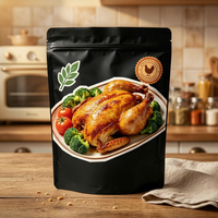 Sacs personnalisés en aluminium kraft refermables pour poulet rôti, dinde et canard, résistants à la graisse et de qualité alimentaire