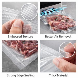 ถุงสุญญากาศกันความชื้นแบบรีไซเคิล 7 ชั้น ผลิตจาก PE+PA รุ่น RTS ขนาด 28 ซม.*15 ม. 15 ม้วน ลายนูน สำหรับใส่หมากฝรั่งและนม - Product Image 4