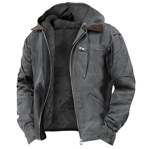 Venta al por mayor Chaquetas de invierno <span class=keywords><strong>Hombre</strong></span> Color sólido Personalizado 3D Digital Impreso Diseñador Sudadera con capucha Chaquetas de los hombres <span class=keywords><strong>Parka</strong></span> Chaquetas y abrigos para hombres - Product Image 4