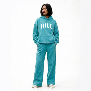 Conjunto Deportivo Informal de Alta Calidad para Mujer, Personalizado, de 2 Piezas, Sudadera con Capucha y Pantalones Deportivos de Corte Regular, Conjuntos Deportivos de Talla Grande para Mujer - Product Image 1