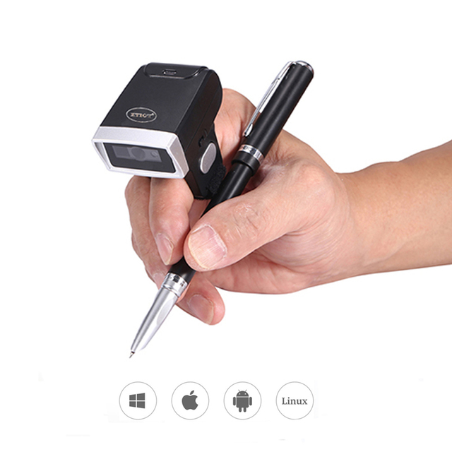 2D QR Finger Wireless Long Read Distance Barcode Scanner HS-S03ER