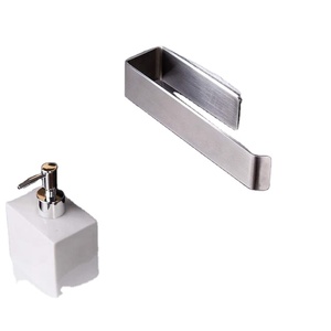 Porte-serviettes auto-adhésif pour salle de bain, nickel brossé, support pour serviettes de bain - Product Image 5