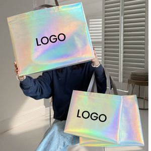 Fast Delivery Durable Silk Screen Laminated <b>Waterproof</b> Non-woven Fashion Promotional Laser Custom Shopping Bag Clothing <b>Socks</b> - Product Image 1