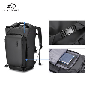 Kingsons Men's <b>Backpack</b> 36-<b>55L</b> Large Capacity Ultralight Business Travel Bag Solid Color Multi Layer Storage Everyday Use - Product Image 3