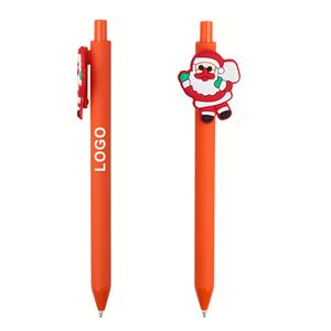 Bolígrafo de punta redonda con logotipo personalizado de dibujos animados navideños, bolígrafo retráctil de tinta de gel con clip 3D de Papá Noel, muñeco de nieve y reno, promociones - Product Image 5
