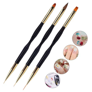 Juego de 3 pinceles de doble punta para decoración de uñas, diseño de flores, uso profesional, venta al por mayor - Product Image 5