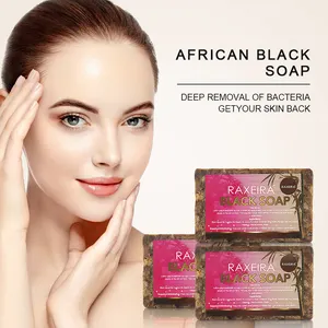 Jabón negro africano para limpieza corporal, 100% Natural, marca privada