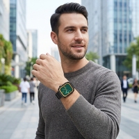 Reloj Inteligente Unisex Cuadrado Grande con Logotipo Personalizado de Fábrica, Frecuencia Cardíaca, Presión Arterial, SpO2, Resistente al Agua IP65, Magnético, Responde Llamadas, Esfera Personalizada, OEM