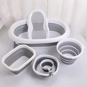 La bañera de plástico plegable ecológica para bebés incluye lavabo, cubo de agua, <span class=keywords><strong>cesta</strong></span> para orinal, estante para <span class=keywords><strong>Baño</strong></span> - Product Image 5