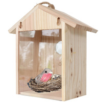 Fenêtre de jardin pour maison, avec ventouses résistantes, mangeoire pour oiseaux, en bois, suspension, modèle Unique