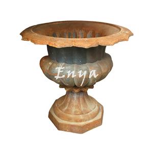 Florero de hierro fundido redondo de Imperio Romano, adornos para césped <span class=keywords><strong>exterior</strong></span>, macetas <span class=keywords><strong>grandes</strong></span> de Metal rústicas para jardín, al aire libre - Product Image 3