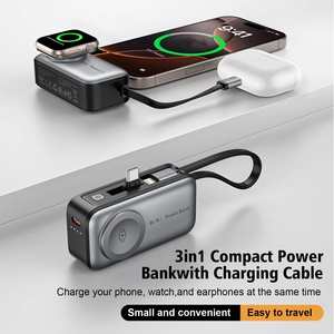 Nuevo Banco de Energía 3 en 1 Mini, Compatible con Relojes, Auriculares y Teléfonos Móviles, Carga Inalámbrica Magnética, Banco de Energía Multifuncional - Product Image 2
