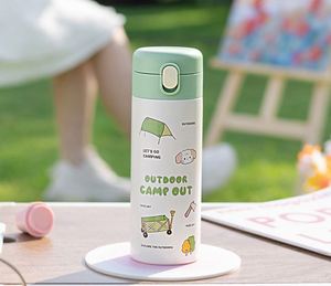380ml Stainless Steel Portable Water <b>Bottle</b> with Insulation for Both Hot and Cold Drinks, Simple Design - Product Image 4