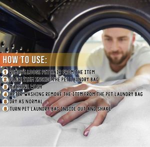 Free Sample Pet <b>Laundry</b> <b>Bag</b> for Pet Hair | Washing Machine <b>Bag</b> with Locking <b>Zip</b> and Hanging Hook for Dogs, Cats, Horses - Product Image 5