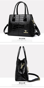 กระเป๋าถือสะพายไหล่หนัง PU ลายเรียบง่ายสำหรับผู้หญิง ความจุเยอะ ดีไซน์หรูหรา - Product Image 3