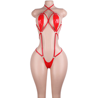 Tenue de strip-teaseuse exotique, bikini, soutien-gorge, cuir verni brillant, vêtements de club, lingerie de performance, maillot de scène, maille, une pièce, costume sexy