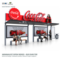 Cajas de Luz Publicitarias para Marketing de Marca, Estructura de Acero Resistente, Parada de Autobús con Contenedor de Basura para Estaciones de Autobús