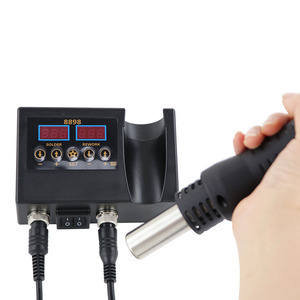 Stasiun Solder 2 in 1 8898 dengan Layar Digital, Hot Air Gun, untuk Perbaikan Rework Ponsel, BGA, SMD, PCB, IC, dan Peralatan Solder Besi - Product Image 6