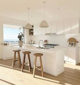 CBMMart armoire de cuisine pliante avec tiroirs à fermeture amortie armoires îlot avec sièges hottes de cuisinière - Product Image 1