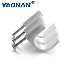 Clips de <span class=keywords><strong>Cable</strong></span> de Plástico Blanco de Alta Calidad YAONAN, PE/PP, Fácil Instalación, Soporte de <span class=keywords><strong>Pared</strong></span>, Diseño de Clavo de Acero, Tamaños Personalizables - Product Image 4