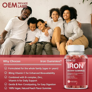 Bán buôn OEM Vegan Vitamin tổng hợp sắt Gummy bổ sung sắt Gummies Vitamin củ cải đường sắt Gummies cho năng lượng hỗ trợ - Product Image 2