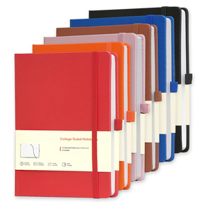 Eco Friendly Handmade Colorful PU Leather Hardcover Lined Embossed Logo Writing A7/A6/<b>A5</b> Organizer Planner Journal Notebook - Product Image 1