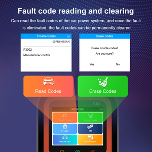 V321 analizzatore motore <span class=keywords><strong>OBD</strong></span> Scanner lettore di codice auto rilevatore di malfunzionamento auto OBD2 strumento diagnostico - Product Image 2
