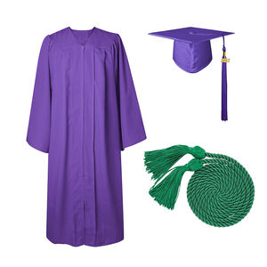 Prix moins cher robe et casquette de graduation violet mat pour 12 couleurs - Product Image 3