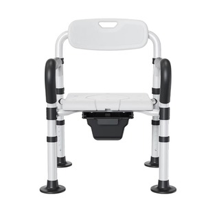 shower bath toilet chair Seat price for the elderly Portable Armrest cross folding heavy Adjustable Flip Up equipment Bathing - Product Image 3