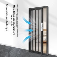 Porte moustiquaire coulissante invisible rétractable moderne en alliage d'aluminium, étanche, avec filet en acier inoxydable et verre transparent pour balcon