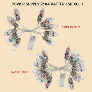 10/20 LED Christmas <strong>Snowball</strong> Clear Bulb String <strong>Lights</strong> With Christmas Santa Claus Snowman Tree - Product Image 6