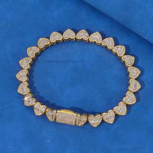 Flip Buckle <b>Love</b> Chain <b>Bracelet</b> Men's Zircon Jewelry Accessories Customization Tanjing - Product Image 1