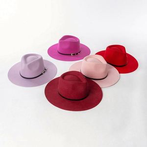 Sombrero de Vaquero Clásico Personalizado al por Mayor, Sombrero de Fieltro Liso de Color Sólido para Hombre Adulto, Sombreros Fedora Estilo Western - Product Image 2