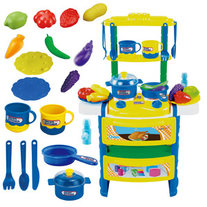 Ensemble de cuisine de rêve en plastique, jouets de cuisine simulés pour enfants de 2 à 6 ans avec fruits, légumes et ustensiles - Product Image 1