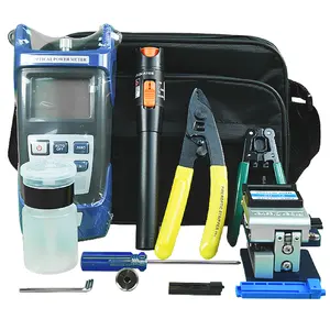 Fiber Optic FTTH Tool Kit With FC-6S Fiber Cleaver And Optical Power Meter 1MW Visual Fault Locator Wire Stripper