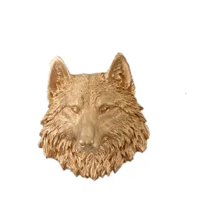壁の装飾オオカミの頭ロゴ/形/サイズ/パッキングカスタマイズ可能