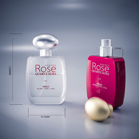 Nouvelle Bouteille de Parfum Vide en Verre OEM de Luxe 100ml, Dégradé Transparent Unique, 50ml 100ml, Bouteille de Parfum ODM avec Bouchon en Plastique