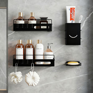 Organisateur de <span class=keywords><strong>douche</strong></span> antirouille, étagères de rangement murales pour salle de bain, <span class=keywords><strong>porte</strong></span>-<span class=keywords><strong>savon</strong></span>, égouttoir de salle de bain, support de rangement en métal avec <span class=keywords><strong>porte</strong></span>-brosse <span class=keywords><strong>à</strong></span> dents - Product Image 5