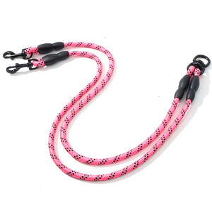 Naylon halat çift köpek tasma kayma kurşun 360 döner hiçbir arapsaçı çift yürüyüş tasma şok emici yansıtıcı Bungee tasma <span class=keywords><strong>2</strong></span> köpekler için - Product Image 3