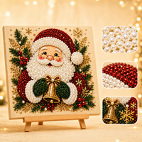 Kit de Peinture Diamant DIY de Noël avec Cadre, Style Américain, Perles Rondes, Vente Chaude, Cadeau, Décoration de Maison pour les Fêtes, Artisanat Festif