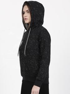 Sweat-shirt décontracté à capuche pour femme, nouveau style, noir, imprimé, avec fermeture éclair, saison d'hiver - Product Image 3