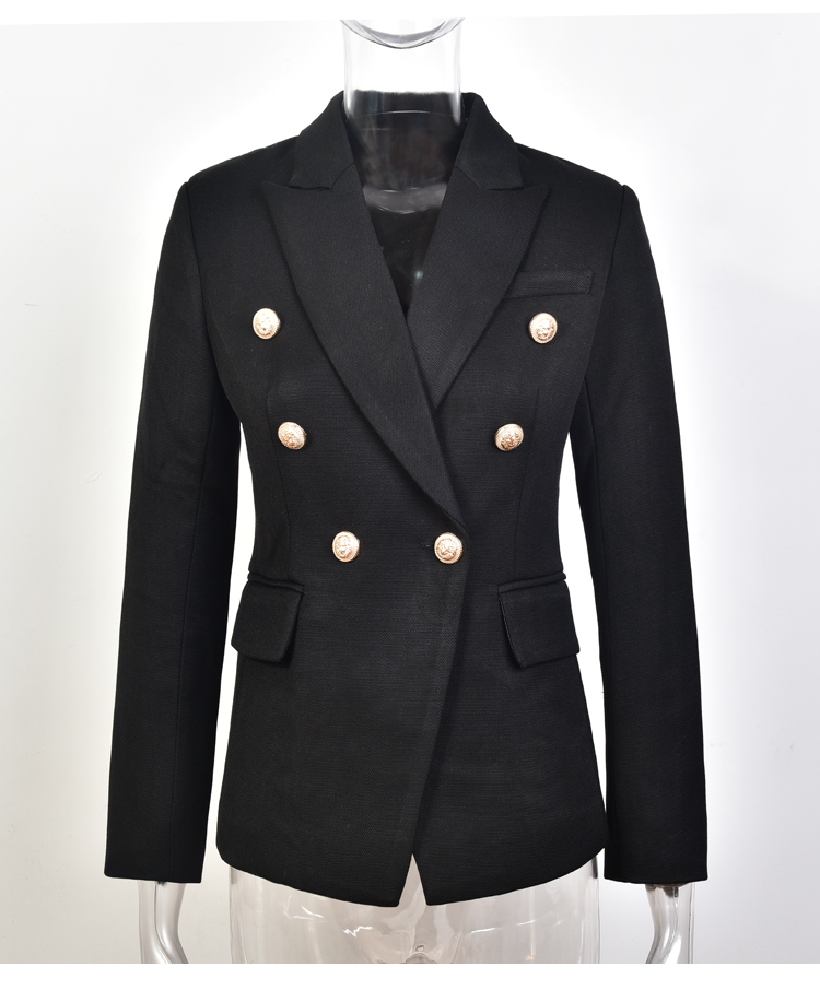 Classic Design Quality Double Breasted Buttons Lady Office Wear Winter Women White Tweed Blazer