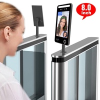 Terminal de Control de Acceso Biométrico con Reconocimiento Facial y Huella Dactilar, Pantalla de 8 Pulgadas, WDR, Resistente al Agua IP65 para Exteriores