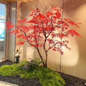Arbres artificiels de simulation personnalisés en érable rouge et vert, grands modèles OED/ODM pour l'aménagement paysager, plantes artificielles semi-artisanales pour exposition - Product Image 1
