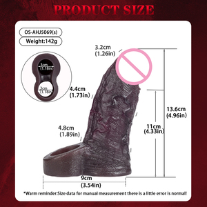 SXXY Realistischer Schwarzer <span class=keywords><strong>Penis</strong></span>-Sleeve-Verlängerer Weicher & Dehnbarer Silikon-Penishülle für Männer, Paare Sexspielzeug Großhandel <span class=keywords><strong>Amazon</strong></span> Bestseller - Product Image 3