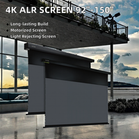 PRO 92 "-150" 4K ALR Pantalla de proyección de tensión de pestaña de rechazo de luz ambiental motorizada eléctrica para pantalla de proyector UST Pro